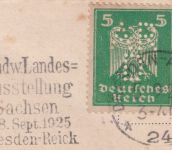 DR - 5 Pfg. Adler Perfin "ARD" Firmenkarte Dresden - Reichenbach 1925 Stempel !