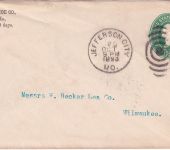 USA - 2 C. Washington Ganzsache/Brief Jefferson City n. Milwaukee 1893