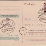 All.Bes. - 10 Pfg Ziffer Ganzsache priv. Zudr. Weihnachtsmarkt SST Radebeul 1947