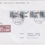 BRD - 4x200 Pfg. SWK Wertbrief (Label !) Liegau-Augustusbad - Dresden 16.7.93
