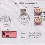 BRD - 5x500+110 Pfg. SWK Wertbrief (Label !) Oberlichtenau - Dresden 25.11.98