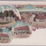 Sachsen - Tessen Geschäft Hotel etc. farb. Merhbild-Litho ungelaufen ca. 1895