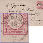 DR - Wehlen 18.X.72 nachv. sächs. K2 1 Gr. kl. Brustschild Ganzsache/Brief