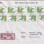 BRD - 10x100 Pfg. SWK Wertbrief (Label !) KO Berggieshübel - Dresden 7.8.95