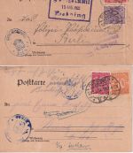 DR-Infla - Riesa 1921/22 2 Dienstpostkarten - 1x Weiterleitung