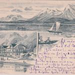 Bayern - Hintersee (Berchtesgaden) sw-Mehrbild-Federlitho gelaufen 1986
