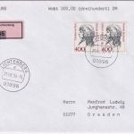 BRD - 400 Pfg. Frauen waagr. Paar Wertbrief Lichtenberg - Dresden 25.08.94