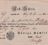 Sachsen - Bautzen 1854 Postschein d. Königl. Sächsischen Post