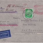 DR - 5 Pfg. Hindenburg+35 Pfg. AFS Schiffs-/Luftpostbrief n. USA Düsseldorf 1935
