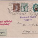 DR - 5 Pfg. Adler/Sockel u.a. Luftpostbrief Frankfurt a/M. - karlsruhe 1926