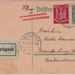 DR - 5 Pfg. Rheinland Ganzsache+Zusatz/Flugpostkarte Wenningstedt 1925