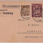DR-Infla - 25 M. Holztaube u.a. Privatganzsache/Luftpostkarte Bremen 30.6.23