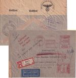 DR - Bonn 1940 100+80 Pfg. AFS Luftpost-Einschreibebrief n. BRASILIEN