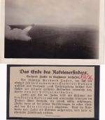 DR - Stiege (Harz) 31.8.33 Zucker Raketenpost Flugrakete "Herta" + Vignette+Foto