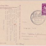 DDR - 15 Pfg. Sportfest Leipzig Karte n. USA SST Ebersbach - Mt. Carmel 1956