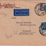 DR - 80 Pfg. Hindenburg u.a. Luftpostbrief n. SINGAPORE Säckingen 14.10.36