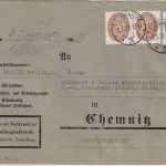 DR - 40+2x3 Pfg. Strohhut Ortszustellurkunde Chemnitz 3 2.1.32