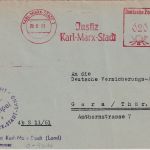 DDR - Karl Marx Stadt 1961 20 Pfg. AFS "Justiz" Brief n. Gera