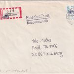 BRD - 450 Pfg. Frauen Einschreibebrief Chemnitz (R-Zettel !) n. Hamburg 1993