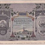 Sachsen - Chemnitz Erzgeb. Sängerbund Bannerweihe 1907 farb. AK gelaufen 1907