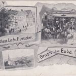Sachsen - Euba (Chemnitz) Gasthaus Linde sw-Mehrbild-AK gelaufen 1910