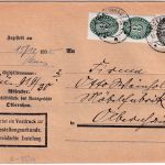 DR - 30+2x8 Pfg. Strohhut Dienst-Ortszustellurkunde Olbernhau 1930