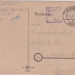 All.Bes. - Annaberg 22.1.46 Gebühr bezahlt...Rpf. viol. Ra3 Karte n. Dresden