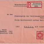 SBZ/Ost-Sachsen - 12+30 Pfg. Ziffer Einschreibebrief Streckenwalde ü. Marienberg
