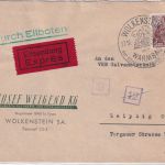 DDR - 70 Pfg. 5J-Plan Eilbrief Handwerbestpl. Wolkenstein m. Warmbad 1962