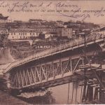 Weißrussland - Grodno Ortsansicht gesprengte Brücke sw-AK/Feldpost 1917