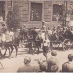 Bayern - München 13. Dt. Turnfest Festzug Kutsche sw.Foto-AK gelaufen 1923