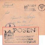 DR - Posen 1942 "Mittelpunkt völkischer Wissenschaftspflege" Masch.werbestempel