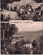 Sachsen - Steinbach Kr. Annaberg Ortsansicht etc. sw-Mehrbild-AK 1965