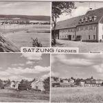 Sachsen - Satzung (Erzgeb.) Ferienheim Sonnehof etc. sw-Mehrbild-Foto-AK 1983
