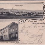 Sachsen - Lindenau-Friedrichshall Gasthaus etc. sw-Mehrbild-AK gelaufen 1905