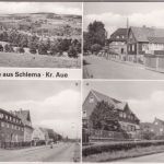 Sachsen - Schlema Kr. Aue Straßenansichten etc. sw-Mehrbild-AK 1983