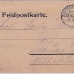 DR - Zwickau Oelsnitz Bahnpost Zug 2158 Feldpostkarte n. Treuen 1915
