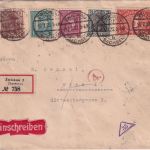 DR-Infla - 5 M. Queroval u.a. Einschreibebrief n. ÖSTERREICH Zwickau - Wien 1922