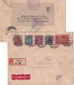 DR-Infla - 5 M. Queroval u.a. Einschreibebrief n. ÖSTERREICH Zwickau - Wien 1922