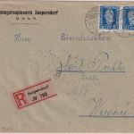 DR - 2x20 Pfg. Stephan Einschreibebrief Saupersdorf - Werdau 1924