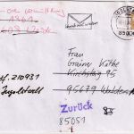 BRD - 100 Pfg. Frauen Brief Ingolstadt - Waldershof 1996 Rückbriefstelle Marburg