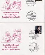 BRD - Papst Johannes Paul II. Deutschlandbesuch 7 Belege mit SST + Fahrkarte !