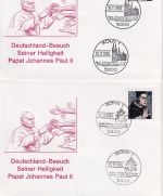 BRD - Papst Johannes Paul II. Deutschlandbesuch 7 Belege mit SST + Fahrkarte !