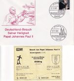 BRD - Papst Johannes Paul II. Deutschlandbesuch 7 Belege mit SST + Fahrkarte !