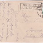DR - Mühlleithen ü. Auerbach (Vogtland) Landpost-Ra2 Karte n. Pössneck 1934