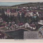 Sachsen - Oberlauterbach farb. Ortsansicht gelaufen 1930