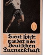 Sachsen - Deutsche Turnerschaft Kugelstoßer farb. Werbe-AK Vogelsgrün 1926