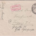 All.Bes. - Mylau 3.11.45 Gebühr bezahlt roter Ra2 Brief n. Leipzig