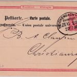 DR - Reichenbach Eger Bahnpost Zug 29 10 Pfg Ganzsache n. NORWEGEN Oelsnitz 1889