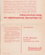 DR - Plauen 1935 3 Pfg. AFS "Efweka Organisationmittel" Drucksache/Klappkarte